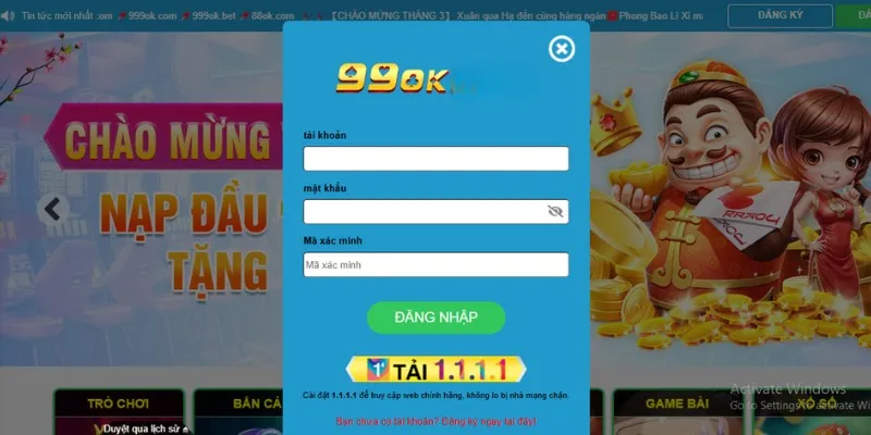 Đăng nhập 99OK nhanh chóng